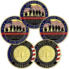 BHealthLife Military Veterans Challenge Coin Thank You for Your Service Veteran Appreciation Coin Gift