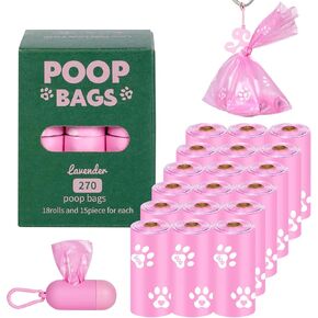 HZDHCLH Poop Bags for Dogs Leak Proof Extra Thick Dog Poop Bags, Pink Cat's Paw 8 Rolls 9" x 13" Lavender Scented Pet Waste Bag, 120 Count