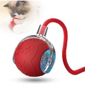 Interactive Cat Toy Ball, 2025 New Motion Activated Cat Toys for Indoor Cats, Durable Cat Toys for Bored Indoor Cats, Smart Pet Toy for Kittens (Red)