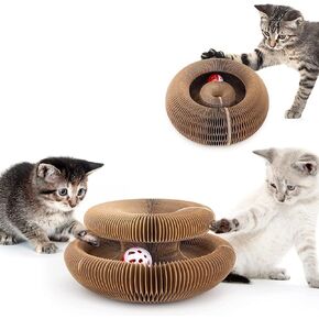 Magic Organ Cat Scratching Board with Bell, 1 Pack Cats Scratcher Pads Toys for indooor cat Claw Grinding Interactive Mental Physical Exercise