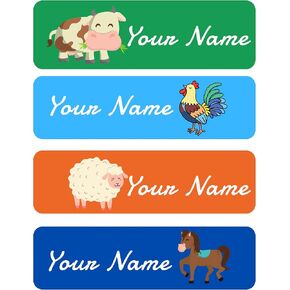 Custom Waterproof Dishwasher Safe Kid Name Labels for Daycare(128 Pack), Camp, School Supply, Baby Bottles, Lunch Boxes and Cups, Travel. Cute Personalized Design Name Stickers (Pattern 8)