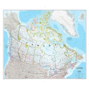 National Geographic: Canada Classic Political Bilingual Wall Map - 38 x 32 inches - Art Quality Print