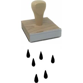 Infusion Raindrops Hand-Drawn Elements Rubber Stamp, 2 X 2'' Wood Stamp