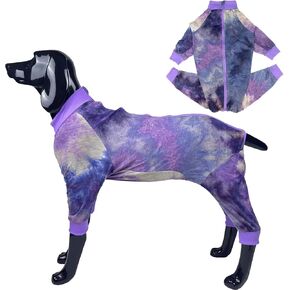 D.E.E Dog Pajamas ملابس كبيرة من القطن الكلاب الدافئة ومريحة خفيفة الوزن تمنع لعق الجرح (Zipgalaxyblack ، XL)