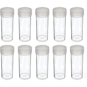OnFireGuy 10pcs Coin Storage Tubes | Penny/Cent Coin Tubes Round Clear Tubes with Screw-on Lid Made in USA by Edgar Marcus