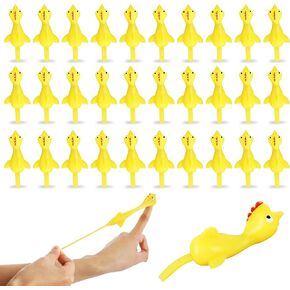 30 Pcs Rubber Chicken Slingshot, Flying Chicken Slingshot Game Finger Slingshot Chicken Toys Chicken Flingers Flinging Chickens for Party, Gag Gifts