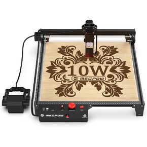 Mecpow X3 Pro Laser Engraver with Air Assist - 10W High Accuracy Laser Engraving Machine for Wood Metal and Acrylic, 16.0 x 15.7" Working Area, Laser Class：1