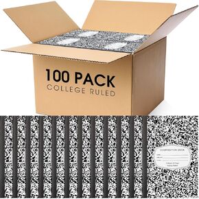 Fainne 100 Pack College Ruled Composition Notebooks A5 Composition Book Bulk 5.5 x 8.3 Inches 30 Sheets Ruled Marble Cover Journal Notebooks for College Office School Supplies(Multicolor)
