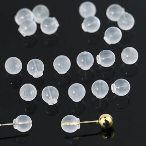 Comfort Impenetrable Soft Safety 30Pcs Earring Backs, TPE Medical Material (Same as Pacifier's), Two Size and Fit with All Types of Earrings (0.248 Inch Diameter)