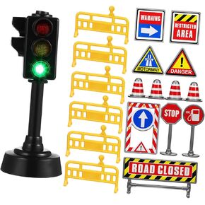 SUPVOX 1set Mini Road Cones Educational Traffic Signs Toy Traffic Light Toy Safe Materials Parent Interaction