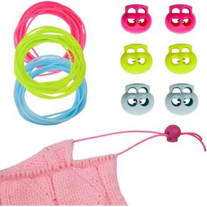 MAGNEECH 6 Pcs Silicone Knitting Stitches Holder,Stitch Stopper Set,Knitting Accessories,Double Hole Needle Point Protectors for Holding Stitches Beading and Jewelry Making