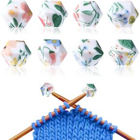 DOPENSPI 8PCS Knitting Needle Point Protectors, Knitting Needle Stoppers Silicone Stitch Stoppers Knitting Needle Point Protectors Knitting Needle End Caps