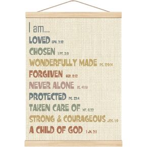 Boat Wades Christian Bible Affirmations Wooden Poster Hangers 12x16 Inch,Inspirational Gifts Poster Hanger Frame,Positive Bible Verse Boys Girls Kids Room Wall Art Decor