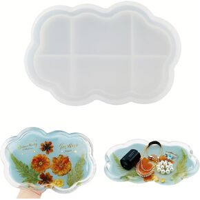 Cloud Shape Silicone Tray Mold, Silicone Resin Tray Molds for Jewelry Trinket Dish Storage Container,Tray Molds for Resin, Clay, Gypsum,Concrete