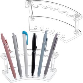 2 PCS PEN PEN PEN STAND DISPLAY يقف لأحداث البائعين واضحة الرف فتحات الخرز عرض الحاجب منظم فرشاة مكياج الفرش