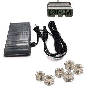 Bequilter Sewing Machine Foot Pedal with Cord #J00360051 Compatible with Brother XL3500 XL5010 634D 929D Come with 10Pcs Bobbins
