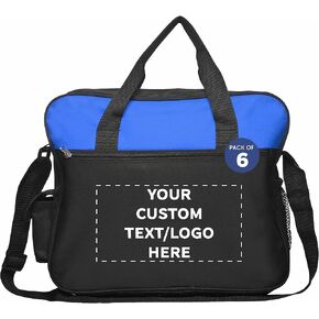 Custom Laptop Messenger Bags of 24, Personalized Bulk Pack - Perfect for Employees and For Everyday Use - Black