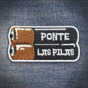 Ponte las Pilas Mexican Patch Funny Ponte las pilas Embroidered Patches 3" Mexican Phrases Iron On Embroidery Patch for Caps, Bags, Backpacks, Hat, Jackets, Uniform DIY PVC Patch Gifts 3 Inches