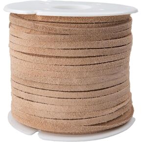 Craft County 3mm Suede Leather الحبل للقلائد والأساور والحرف DIY - White (25 ياردة)