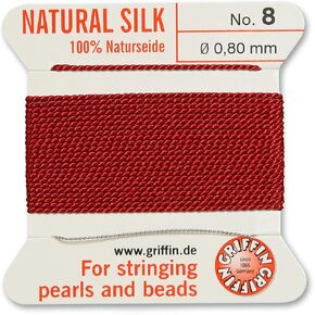 Griffin Bead Cord 100% Natural Silk Garnet #8