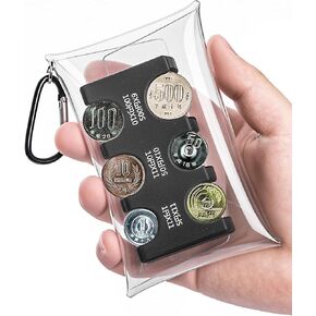 حامل العملة اليابانية مع كوين سورتر و PVC Pack - حامل تغيير السعة الكبير للعملات اليابانية الين - منظم تغيير العملات المعدنية - منظم الين المتين ، موزع للسفر