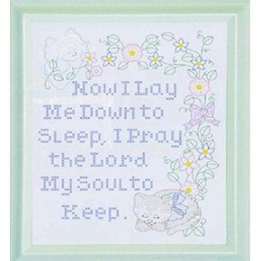 Jack Dempsey Stamped White 11"X14" Sampler-Now I Lay Me Down to Sleep