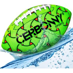 2Pcs Waterproof Football for Kids Ages 3-12, All-Weather Youth Training Football for Beach/Backyard/Grass(Green)