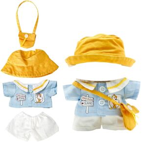 4 PCS Clothes for Doll- Clothes for 17cm Dolls Outfit Accessories,Clothes +Headband + Scarf + Belt (No Doll)