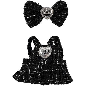 17cm Cute Unique Doll Clothes Set(NO Doll), Hat & Overalls for 6.7in Dolls, Stylish Dress Up Outfit (Hat&Overalls Pink)