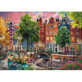 Ledgebay DIY Paint by Numbers Kit for Adults Unframed Canvas Beginner to Advanced Paint by Numbers Kit Kits Include Acrylic Paint Brushes Tabletop Easel (Beautiful Sunset in Amsterdam 16x20 Unframed)