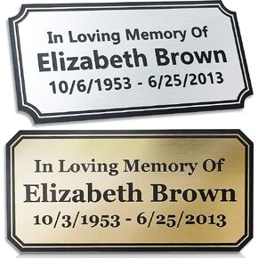 Memorial Plaque/Plate, Engraved Plaque/Plate, Personalized Engraved Trophy Plates/Plaque, 2x4 inch, 18 Colors, Laser Engraved (Contour), USA Made by MY SIGN CENTER