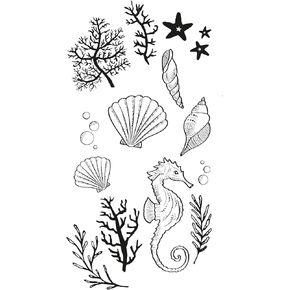 Sizzix Clear Stamps تعيين عناصر المحيط من قبل ليزا جونز ، متعدد الألوان ، مقاس واحد