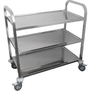 AmGood 3 Shelf Heavy Duty Utility Cart on Wheels | 30 in. Long x 16 in. Wide