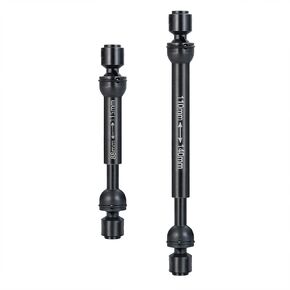 2Pcs RC Drive Shaft Hard Steel Driveshaft Front Rear Center Drive Shaft Dogbone Compatible with 1/10 Tra-xxas TRX4 Bronco Defender RC Crawler Car Upgrades (88-115mm & 110-140mm, Black)