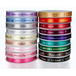 Custom Ribbons Personalized for Favors, Crafts, Baby Shower - Ribbon Maker (100 Yards/90 Meters, 10mm)