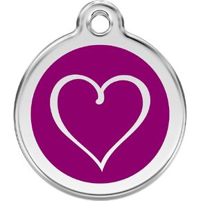 Red Dingo Personalized Tribal Heart Pet ID Dog Tag (Small Red)