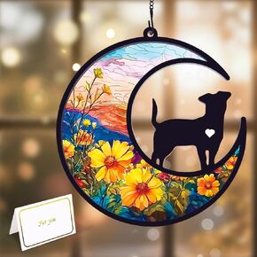 الهدايا التذكارية للكلاب لفقدان الكلب ، ملاك الحيوانات الأليفة التذكارية Suncatcher مع بطاقة التعاطف ، وفقدان هدية تعاطف الحيوانات الأليفة ، الكلب الكلب ، هدية الكلب زهرة أشعة الشمس