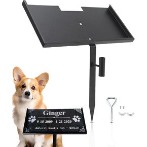 Gugxiom Grave Marker Stand, Heavy Duty Iron Memorial Stone Stand for 12L x 6W x 1/2H Memorial Stone, Garden Stone Stand for honoring loved ones, pets, etc.
