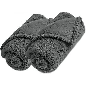 BESPORTBLE 2pcs Pet Blanket Soft Fleece Cat Dog Quilt Lightweight and Washable Sleeping Mat for Pets Cozy Grey Dog Bed Cover for Indoor and Outdoor Use