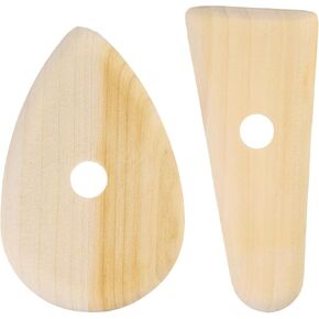 Harfington 2PCS Pottery Ribs 10.3cm 11.7 سم أدوات نحت الخزانة الخشبية الطينية المحددة لتصميم علامات الإصبع والتنعيم