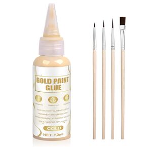 Gold Glue for Ceramics and Porcelain Repair, Gold Repair Glue Japanese Golden Repairs Kit to Repairing Ceramic Perfect for Beginners Restoring Meaningful Gifts, 50ml