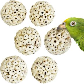 Pinvnby 12 حزمة كرات صغيرة Sola Sola Bird Toys Soft & Comple Bird Ball Ball Natural Sola Plant Lightweight Toy For Parakeet Cockatiel Lovebird Budgie وأحجام مماثلة الحيوانات الأليفة