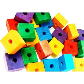 Wooden Colored Large 24 Blocks Bird Parts Amazon Cockatoo Macaw