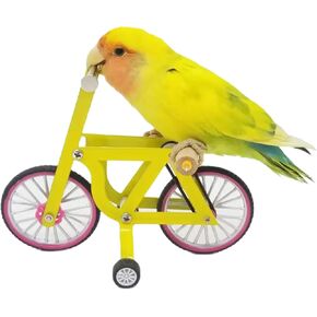Bird Intelligence Training Toy, Parrot Puzzle Bicycle Educational Table Top Trick Prop Foot Talon Toy for Lovebird Conures Parakeet