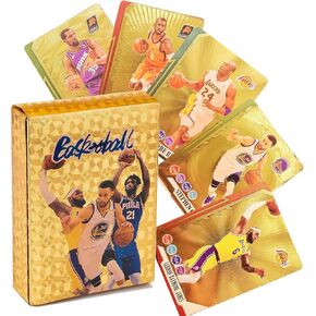 Basketball Trading Cards,Basketball Star Card, NBA Cards, Perfect Starter Set for Kids, Adults, & Collectors, Not Original No Repeat (Gold)