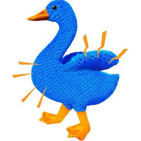 Calming Duck Toy for Dogs: Cute Mr. Duck 12" Squeaky Dog Toys Plush Crinkle Chew Toy for Small Medium and Large Breeds - Calming Ultramarine