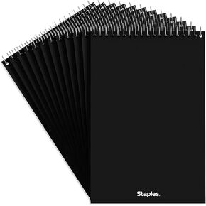 Staples White Paper Steno Pads, Gregg Ruled, 6" x 9", 12/Pack