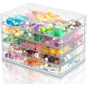 Acrylic Mini Brand Storage Case 5 Drawers Transparent Mini Brand Collector for Mini Mart Collection Organizer(Minibrands Are Not Included)