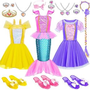 Princess Dress Up for Girl - Dress up Clothes for Toddler Girl, Princess Toys Christmas Birthday Gifts for 3-7 Little Girls
