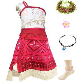 Princess Dress Up Costume for Girls Adventure Ocean Costumes Birthday Party Outfit Playwear Dresses with Accessories